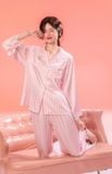  Pyjama lụa dài sọc hồng PM3892-3 