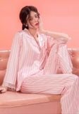  Pyjama lụa dài sọc hồng PM3892-3 