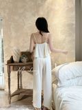  Bộ 2 dây dài lụa in hoa áo croptop B2565-1 