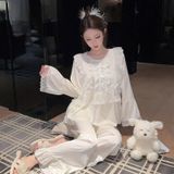  Pyjama dài lụa satin phối ren PM4892 