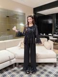  Pyjama dài lụa satin phối ren PM4892 