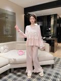  Pyjama dài lụa satin phối ren PM4892 