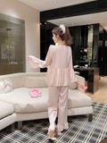  Pyjama dài lụa satin phối ren PM4892 