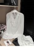  Pyjama dài lụa phối ren lưng PM3894 