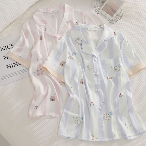  Pyjama dài lụa satin mềm PM8506-2 