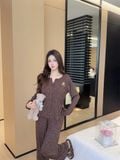  Bộ thun dài PM5264 beo nâu 