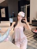  Bộ thun dài phối ren đính nơ PM5245 