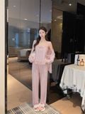  Bộ thun dài phối ren đính nơ PM5245 