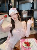 Bộ thun dài phối ren đính nơ PM5245 