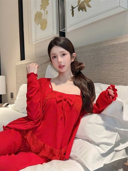  Bộ thun dài phối ren đính nơ PM5245 