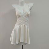  Darling Dress D2563 - Váy lụa phối lưới eo 