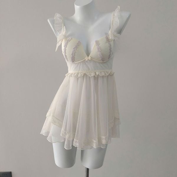  Váy lưới phối ren Pointelle D1568 