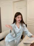  Linear Pyjama - Bộ lụa viền ren nơ túi PM3927 