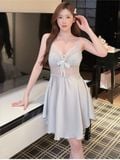  Ethereal Dress D4671 - Váy lụa phối ren đệm ngực mỏng 