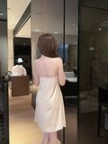  Amour Dress D4672 - Váy lụa phối ren đệm ngực mỏng 