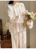  Pyjama dài lụa satin phối ren PM4892 