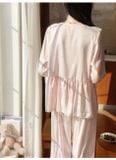  Pyjama dài lụa satin phối ren PM4892 