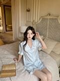  Feminine Pyjama - Bộ lụa ngắn cổ bèo PM8241-1 