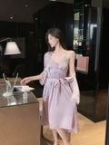  Majestic Robe Set - Bộ choàng lụa phối ren SC4826 