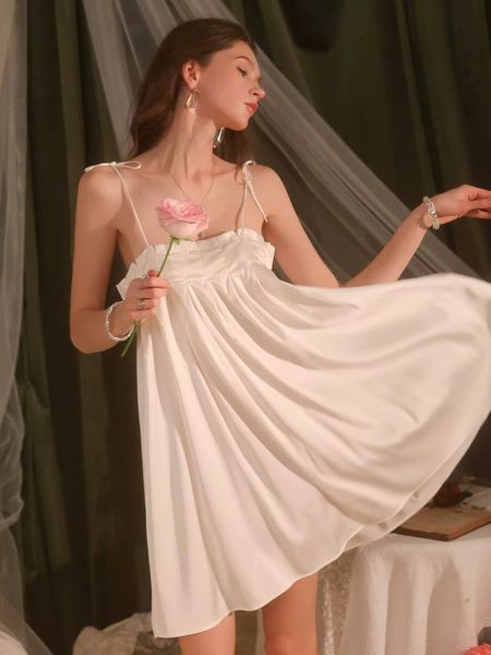  Moonlight Dress D2589 - Váy lụa xoè dây buộc rời 