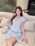  Simply Set PM5925 , Bộ thun ngắn nơ ngực màu xanh 