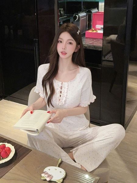  Bloomie Set PM5714 - Bộ thun quần dài tay ngắn đệm ngực mỏng 