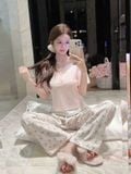  Meow-Low Set PM5084-2 , Bộ thun dài phối màu 