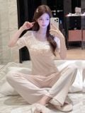  Berry Set PM5715-2 , Bộ thun dài phối ren đệm ngực mỏng 