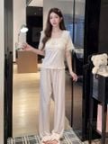  Berry Set PM5715-2 , Bộ thun dài phối ren đệm ngực mỏng 