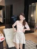  Meow-Low Set PM5084-1 , Bộ thun ngắn phối màu 