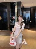  Meow-Low Set PM5084-1 , Bộ thun ngắn phối màu 