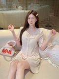  Belle Set PM5998 - Bộ thun dài phối ren đệm ngực mỏng 