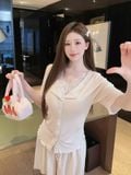  Belle Set PM5998 - Bộ thun dài phối ren đệm ngực mỏng 