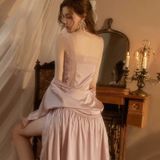  Heritage Robe C2132 - Choàng lụa satin phối ren mềm 