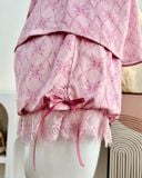  Rosy Set B4764 - Bộ 2 dây lụa phối ren quần bí 