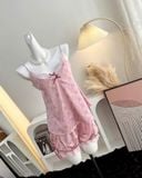  Rosy Set B4764 - Bộ 2 dây lụa phối ren quần bí 