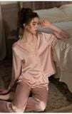  Serene PM6834  - Pyjama dài lụa satin phối ren (PM23) 