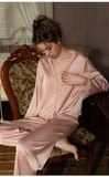  Serene PM6834  - Pyjama dài lụa satin phối ren (PM23) 