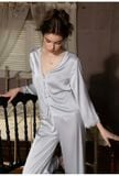  Serene PM6834  - Pyjama dài lụa satin phối ren (PM23) 