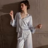  Serene PM6834  - Pyjama dài lụa satin phối ren (PM23) 