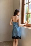  Váy lụa xanh ombre D8663 
