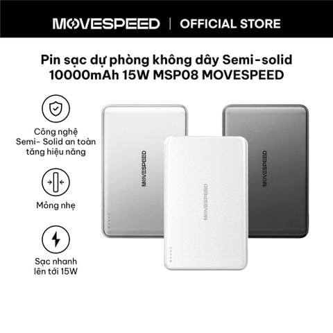 Pin sạc dự phòng không dây MoveSpeed Semi-solid 10000mAh 15W MP08