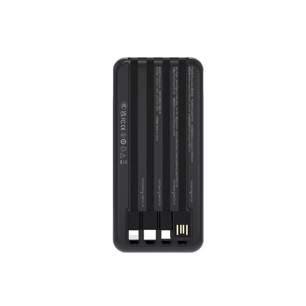 Pin Sạc Dự Phòng 10.000mAh EP189 Kintone Series kèm 4 cáp sạc, màn hình led hiển thị, màu đen Devia