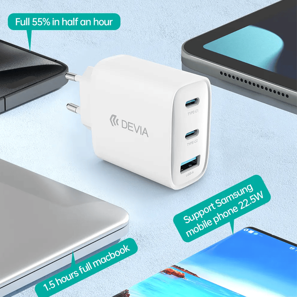 Extreme Speed Series PD 65W A+2C GaN Charger Set (EU), white