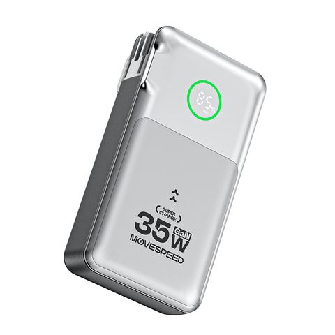 Sạc pin dự phòng kiêm củ sạc tường (Chân cắm gập) MoveSpeed 10000mAh 35W kèm dây rút MSP13
