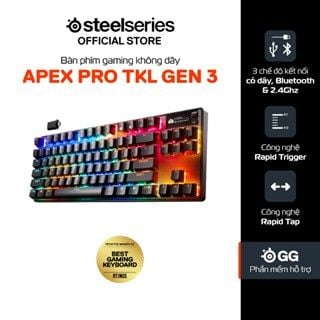 Bàn phím gaming không dây SteelSeries Apex Pro TKL WL Gen 3