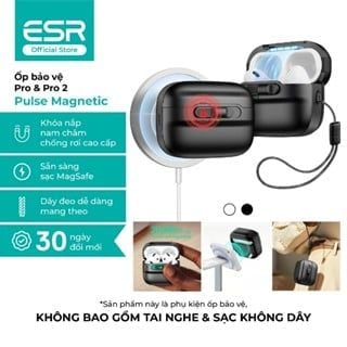 Ốp bảo vệ ESR Pro/Pro2  Pulse Magnetic Series (HaloLock) có dây đeo tay, chống sốc, sạc không dây