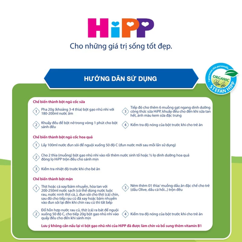 Bột ăn dặm dinh dưỡng Gạo nhũ nhi HiPP Organic 200g