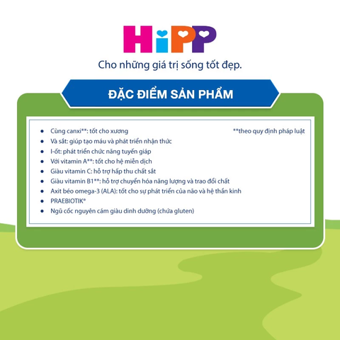 Bột ăn dặm dinh dưỡng Sữa, Hoa quả, Bắp HiPP 250g