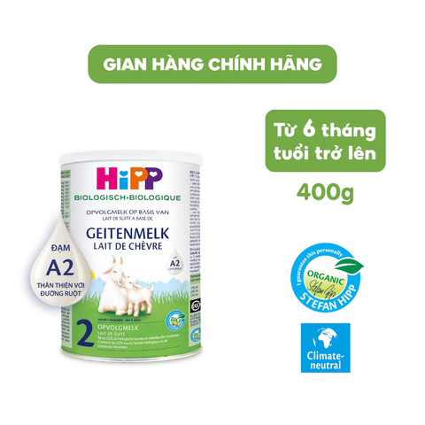 Sữa dê HiPP 2 Organic 400g giúp bé phát triển chiều cao, trí não, tăng cường hấp thu